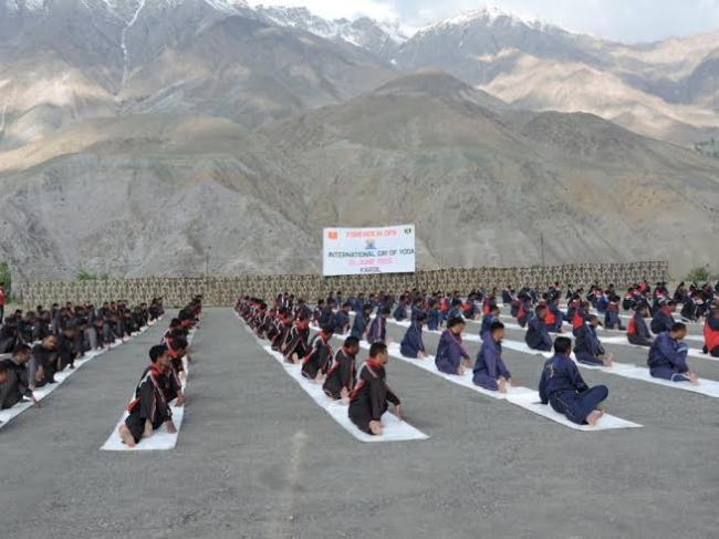 Indian Army celebrates International Yoga Day at Siachen Glacier, Leh, Kargil