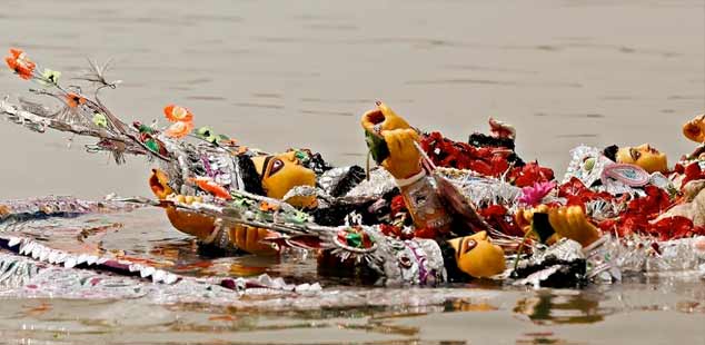 Revellers bid adieu to Goddess Durga on Maha Dashami