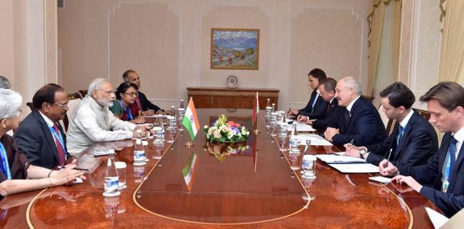 Narendra Modi in a group photograph