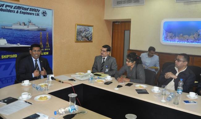 GRSE Chairman and Managing Director briefs media in Kolkata