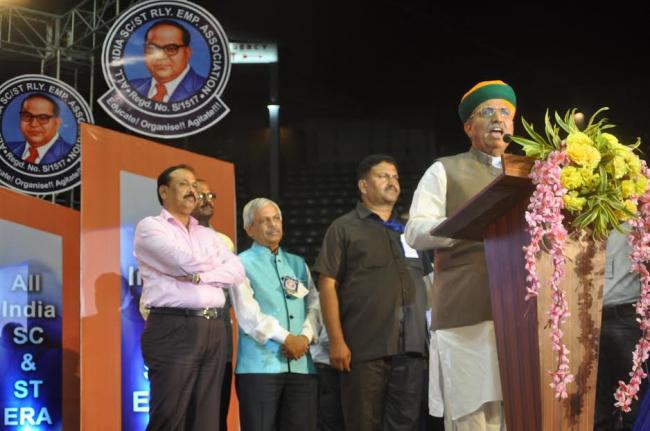 Union Minister of State Railways Rajen Gohain addressing the Central Annual Convention & General Body Meeting