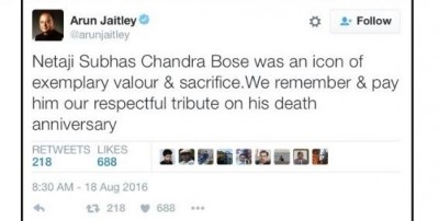 Netaji death anniversary: Jaitley tweet piques Bose family, Mamata