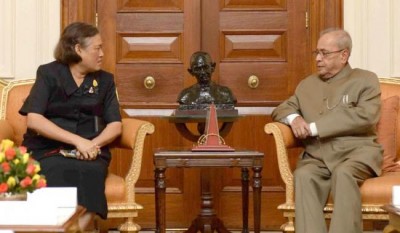 Thailand's Princess Maha Chakri Sirindhorn calls on President Pranab Mukherjee