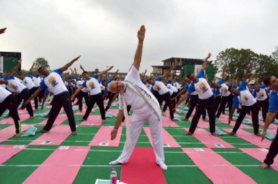 PM Narendra Modi leads the nation in celebrating  International Yoga Day
