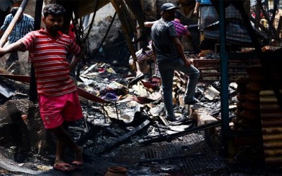 Fire guts Kadamtala bazar in West Bengal's Howrah 