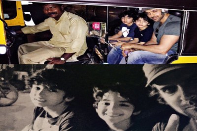  Hrithik Roshan takes out children for auto ride