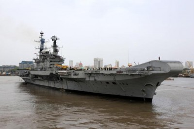 INS  Viraat sails on her own stream for one last time