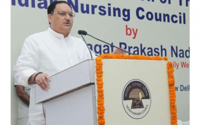 J P Nadda leads Yoga Session at 69th session of WHO SEARO at Colombo 