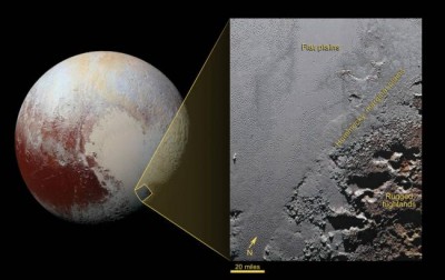 The jagged shores of Plutoâ€™s highlands