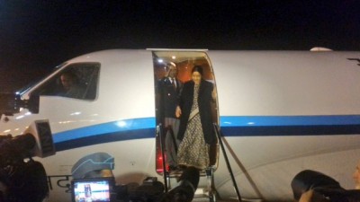 Sushma Swaraj reaches Tel Aviv
