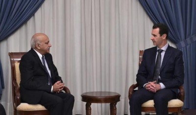 MJ Akbar  meets Syrian President Bashar Al Assad