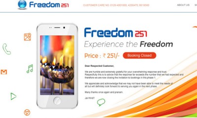 Ringing Bells closes taking bookings for Freedom 251 phone
