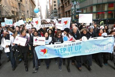 On International Women's Day, UN officials call to 'Step It Up' for gender equality