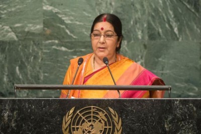 At UN, Indian Minister urges leaders to turn â€˜shadow of turmoilâ€™ into a golden age for civilization