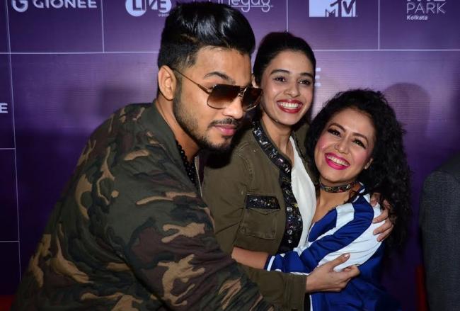 Neha Kakkar attends "MTV Bollyland" concert press conference in Kolkata