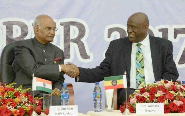 President Ram Nath Kovind addressing student community in Ethiopia