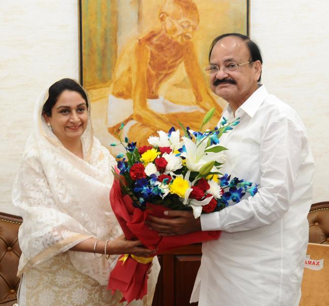 Harsimrat Kaur Badal calls on Venkaiah Naidu