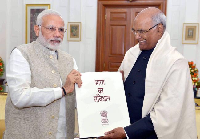 Narendra Modi calling on the President, Ram Nath Kovind