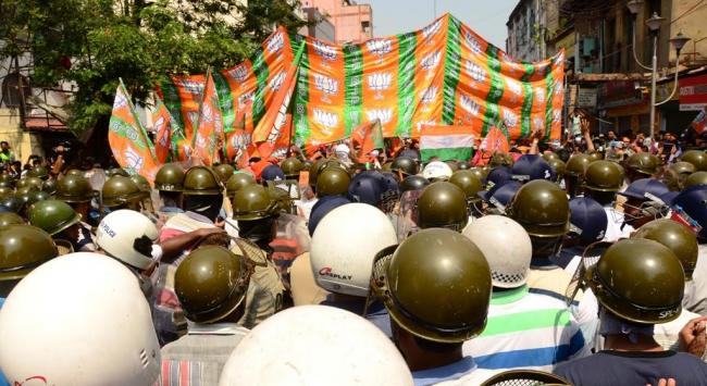 BJP activists clash with Kolkata police, march to Lalbazar turns violent 