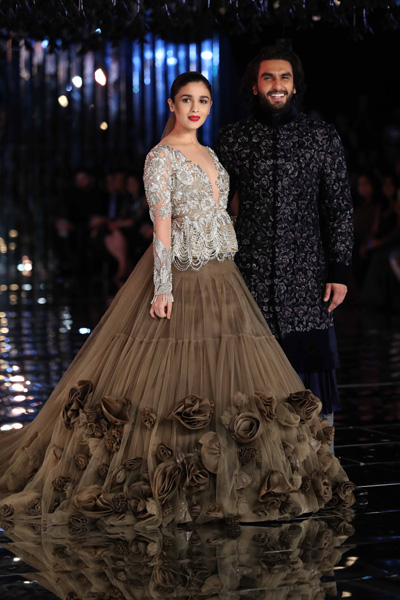 Alia Bhatt, Ranveer Singh walk down ramp for Manish Malhotra