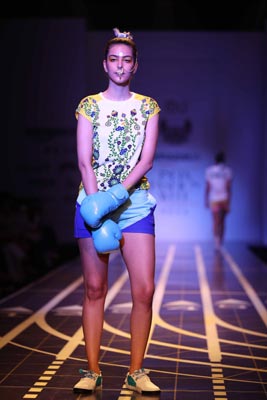 Designer Nida Mahmood displays her collection at Amazon India Fashion Week 