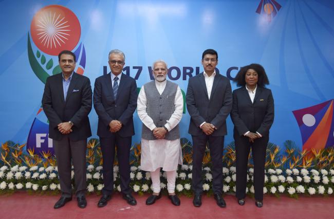 PM Modi at 2017 FIFA U-17 World Cup match in New Delhi