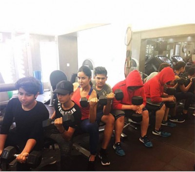 Katrina Kaif trains in gym with Salman Khan's Tigers