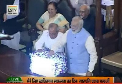 President Pranab Mukhjeree, PM Modi roll out historic GST reform 