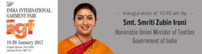 Textiles Minister to inaugurate 58th IIGF 2017