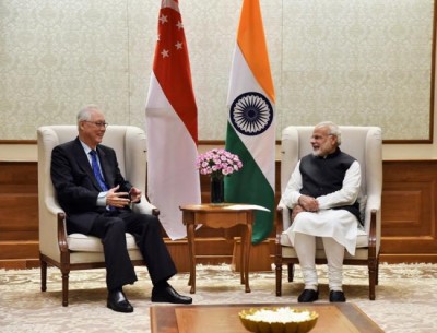 Emeritus Senior Minister of Singapore Goh Chok Tong calls on PM Modi