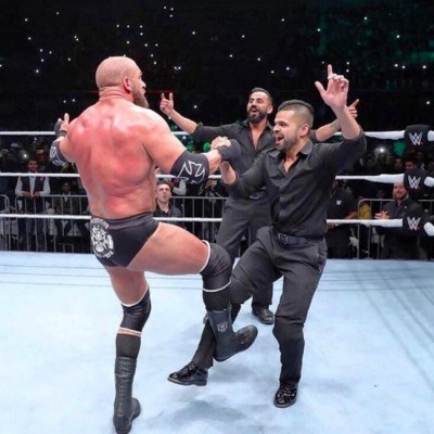 Triple H performs bhangra with Jinder Mahal in New Delhi