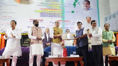 Union ministers Rajnath Singh and Nitin Gadkari inaugurate alternate route to Baratang island in A&N  