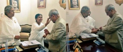 Pranab Mukherjee celebrates Raksha Bandhan with Brahma Kumari sisters