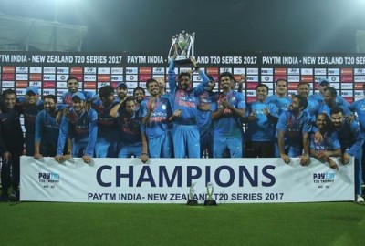 India beat New Zealand by six runs in D/L method, win series