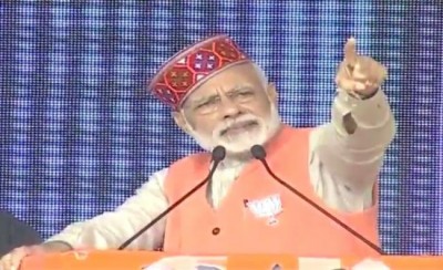 PM Modi holds rally in Himachal's Rehan, calls Congress 'laughing club'