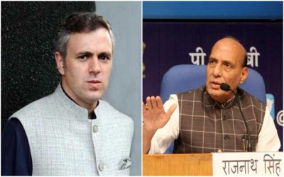 Omar Abdullah meets Rajnath Singh in Srinagar
