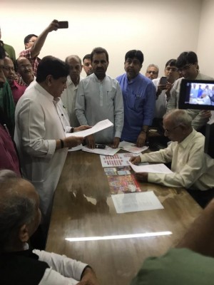 Ahmed Patel files nomination for Rajya Sabha