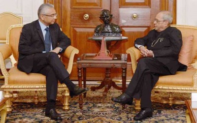 Prime Minister of Mauritius calls on President Mukherjee