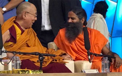 Dalai Lama, Swami Ramdev meets at World Peace and Harmony Conclave, share light moment together 