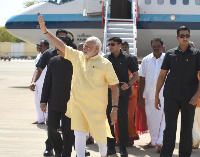  Narendra Modi arrives at Madurai