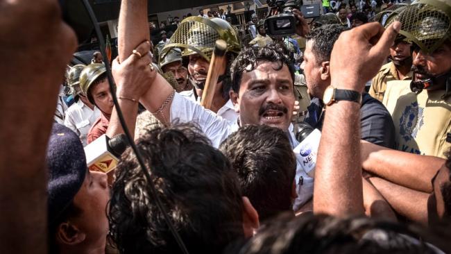 BJP holds protest march to Lalbazar, clashes with police