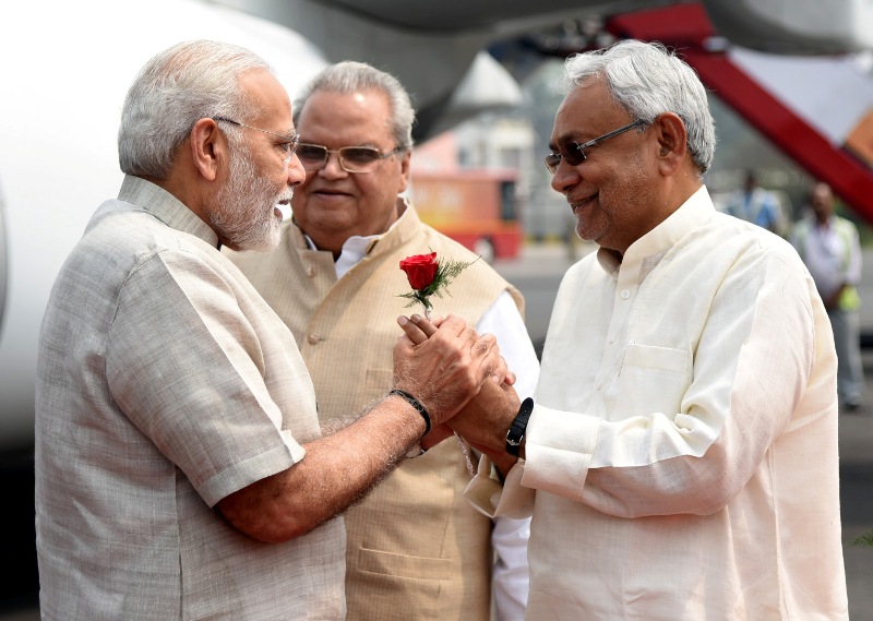 PM Modi meets Governor of  Bihar Satya Pal Malik  and CM of Bihar Nitish Kumar