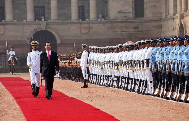 The President of  Vietnam  calls on Indian President,PM