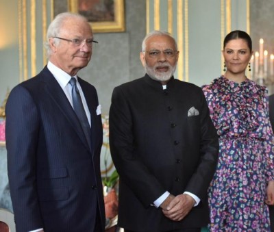 Narendra Modi meets Sweden King Carl XVI Gustaf in Stockholm 