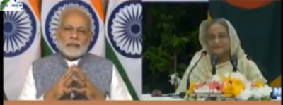 PM Modi, Bangladesh PM Sheikh Hasina jointly unveil e-plaques for ground-breaking of two projects