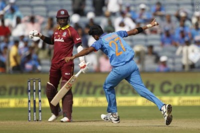 West Indies post 283/9 against India third ODI 