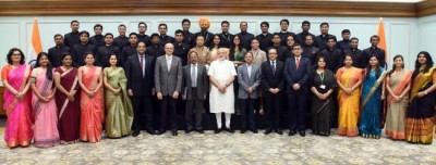 Indian Foreign Service Officer Trainees call on the Prime Minister Modi