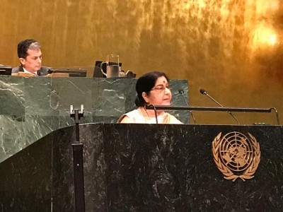 Terror masterminds roam free in Pakistan, says Sushma Swaraj at UNGA 