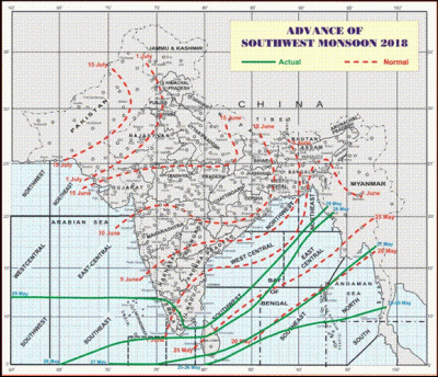 Southwest monsoon sets in over Kerala three days ahead of its normal date