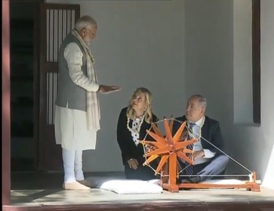 PM Modi, Benjamin Netanyahu spend time at Sabarmati Ashram